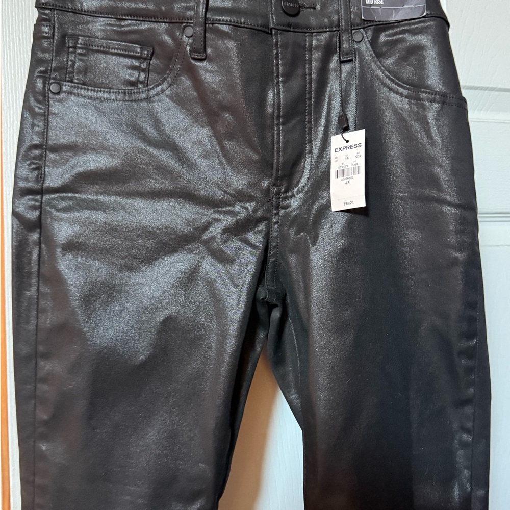 Express Women's  Coated Black Skinny Jeans